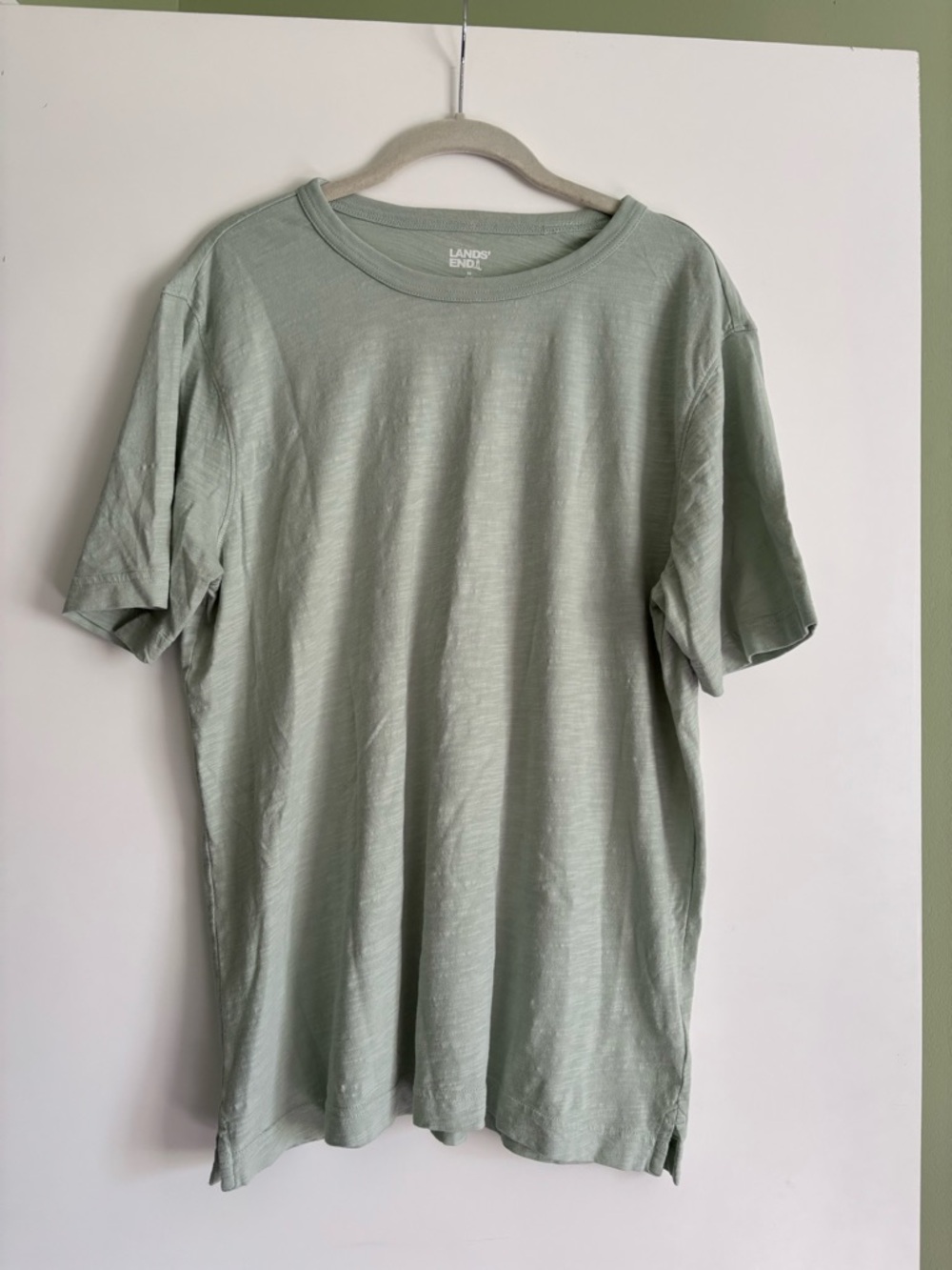 Lands' End Men’s Short Sleeve Crew T-Shirt in Mint Green